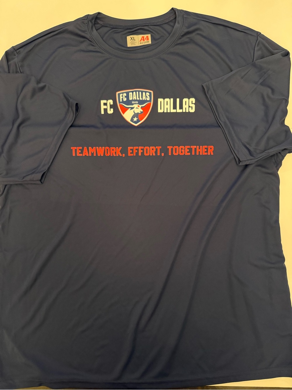 A4 FC Dallas Teamwork Tee / PolyCotton Blend - Workout Tee (XL)
